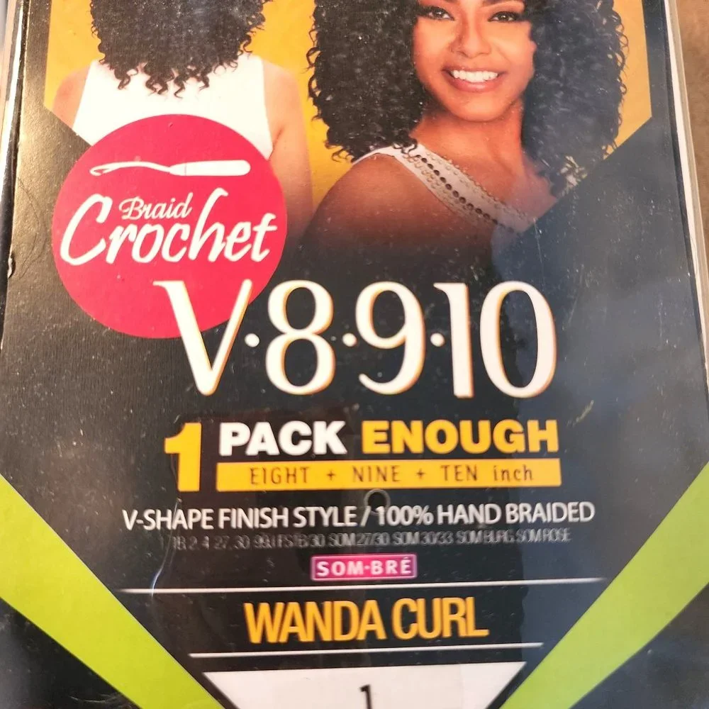 Zury Sis V8910 Crochet Braid Wanda Curl 8-10‎ Inch Synthetic Hair Black